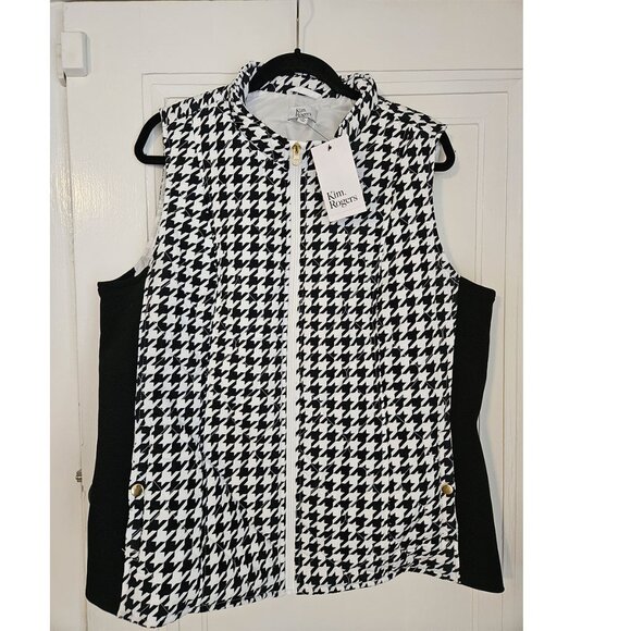 NWT Kim Rogers Houndstooth Side Rib Vest Size XL - Picture 1 of 3